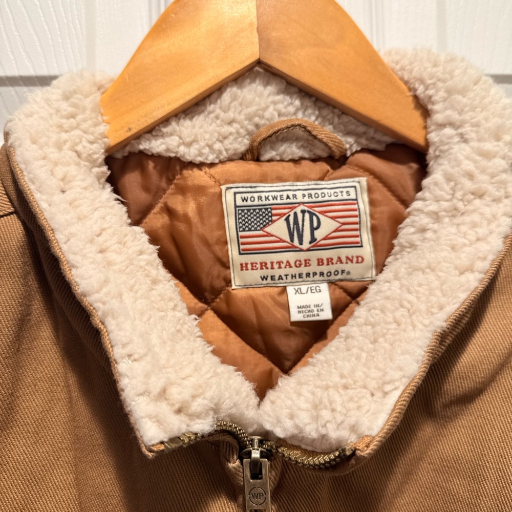 Weatherproof Heritage Tan Jacket with Sherpa Collar